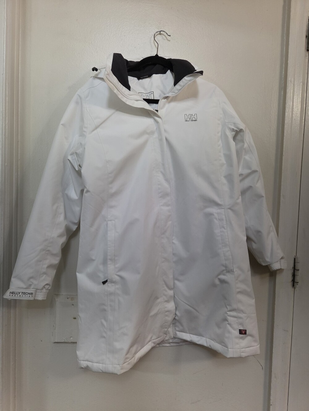 Helly Hansen Jacket Hood Pockets Tech Protection Women’s Size XL White